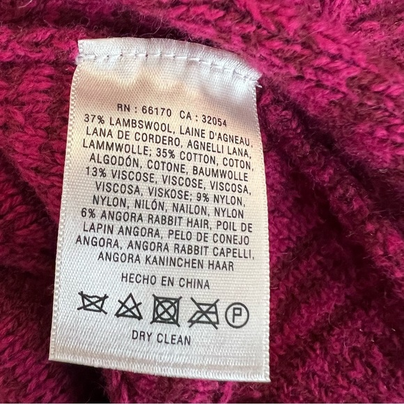 Sparrow Anthropologie Cranberry Marled Wool Blend Fit and Flare Sweater Dress M - Picture 8 of 12